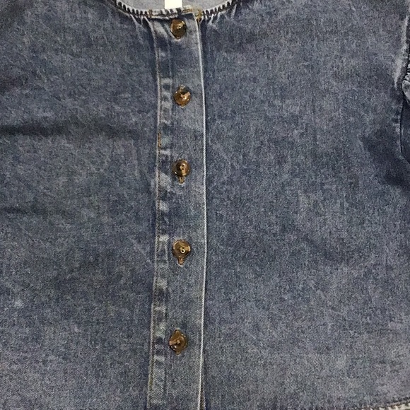 Future Collective Denim Puff Sleeve Top - Picture 8 of 8